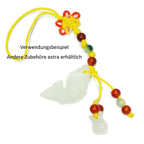 2x Jade Anhänger, Fisch, Schmuckteile, Schmuck DIY, 7944